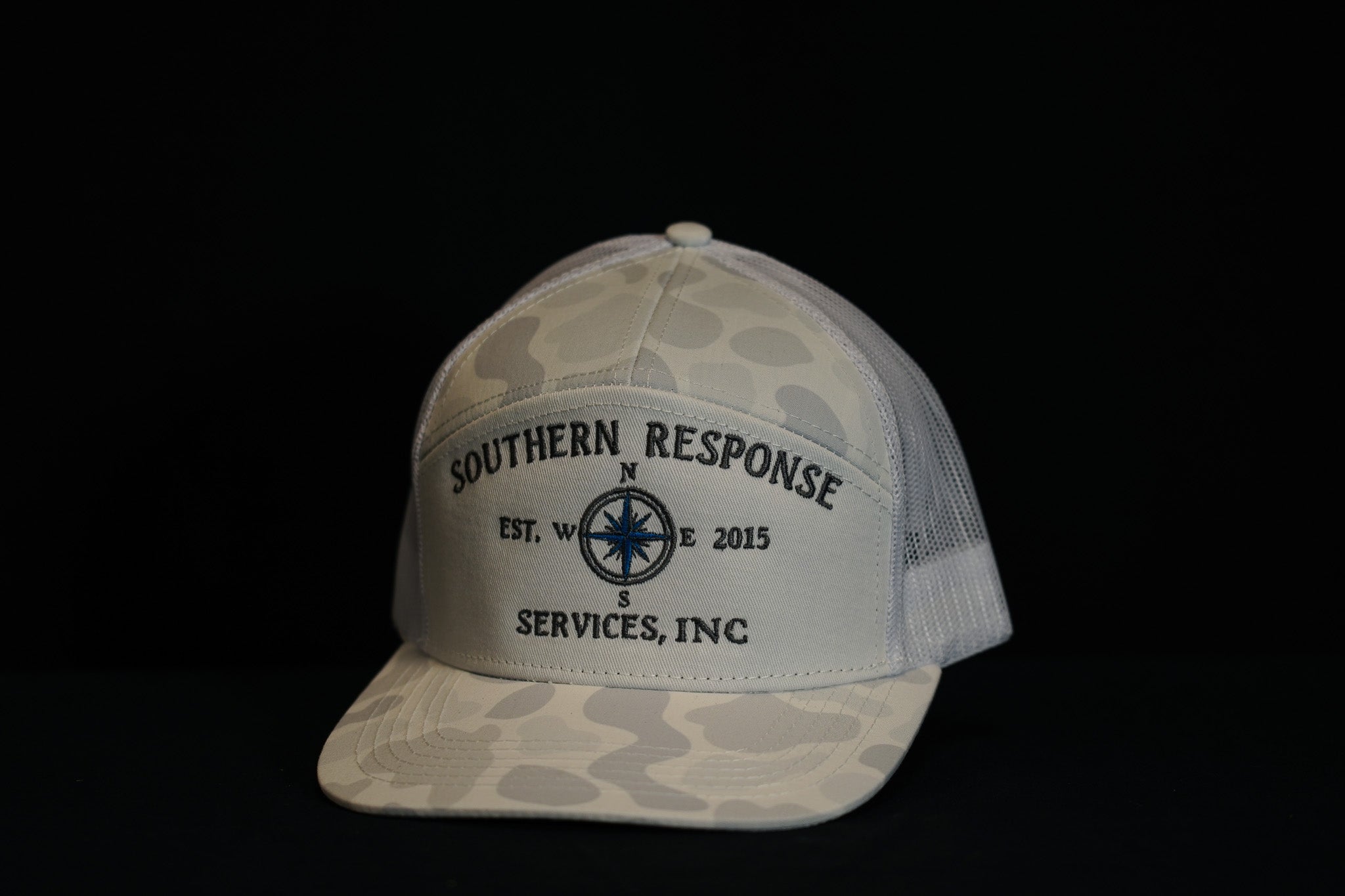 Richardson 5 Panel White Camo Hat