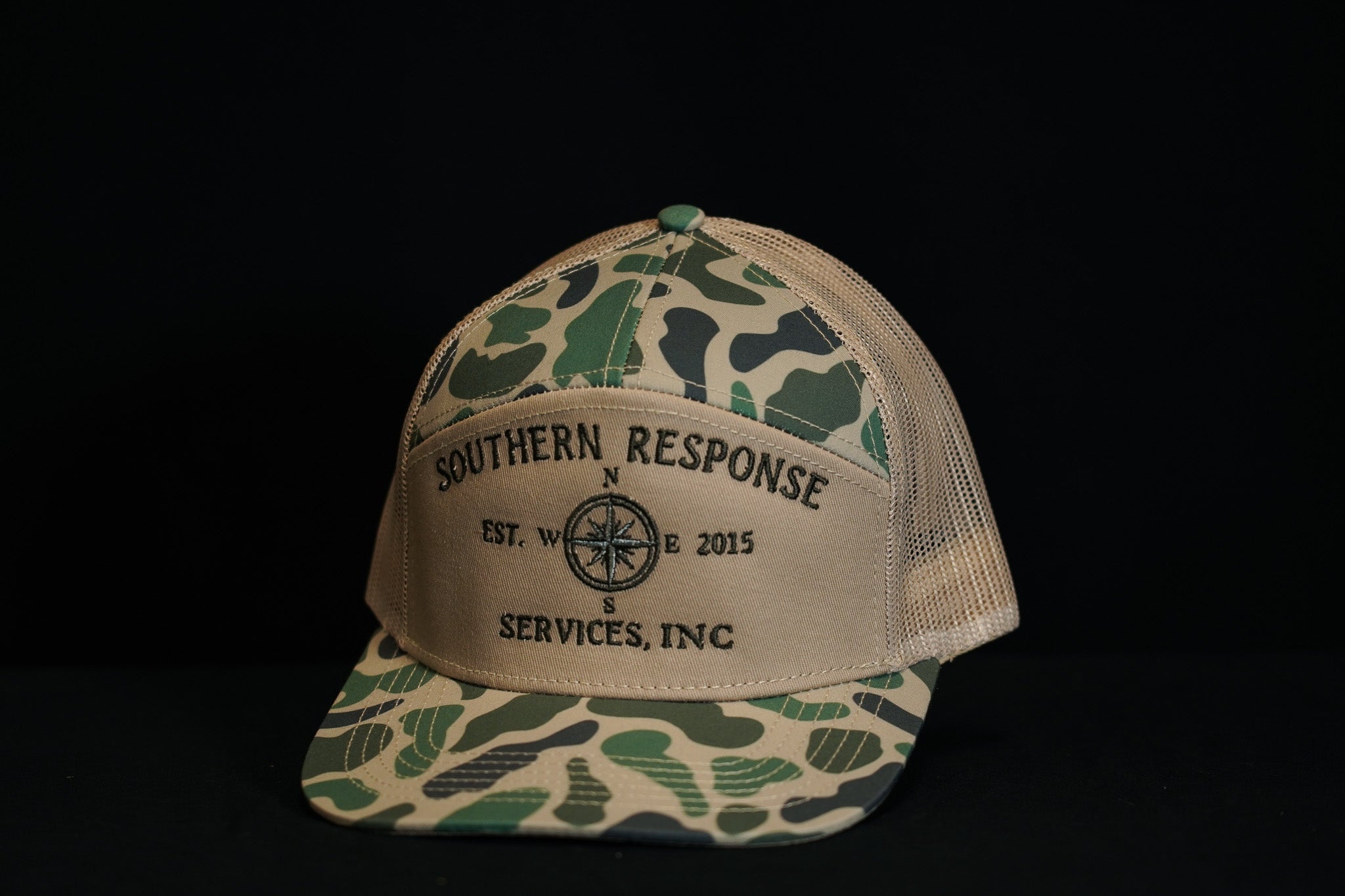 Richardson 5 Panel Green & Tan Camo Hat